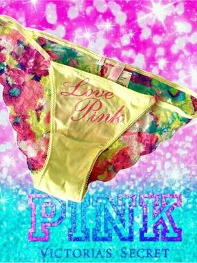 PINK Extra Low Rise Lace Back String Bikini Vintage Y2K Victoria's Secret MED